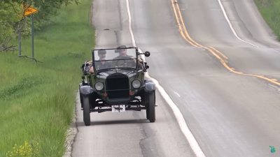 MDOT Ford Model T Amish buggy on road