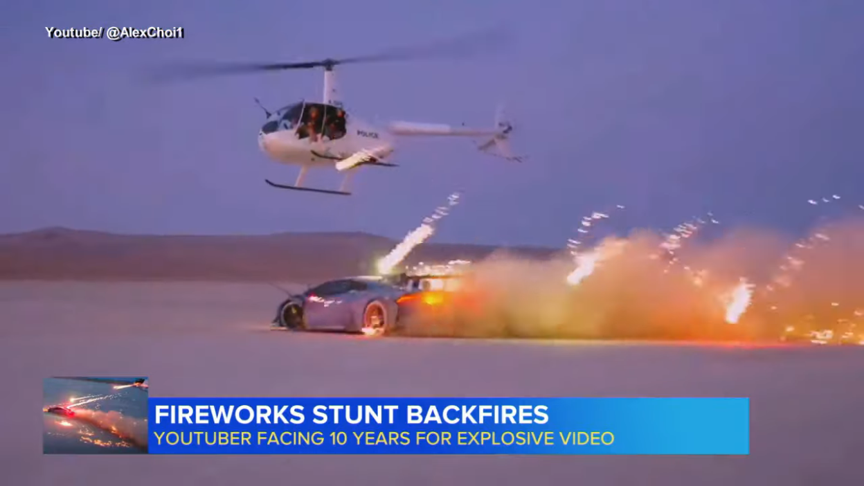 YouTuber charged for stunt involving shooting fireworks out of a helicopter at a Lamborghini 0 14 screenshot 3