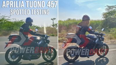 production spec aprilia tuono 457 spied before launch